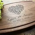 Straga Handmade Cutting Board Personalized Stylized Heart Design #213-Wedding & Anniversary Gift for Couples-Housewarming & New Home Closing Present- Appreciation-Award-Gift for Parents-Wife-Husband