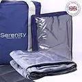 Serenity Premium Abnehmbarer Bezug - Eco Bamboo & Minky Stoff Gewichtete Decke - Empfohlen für Stress, Angstgefühl, Schlaflosigkeit, Autismus & Demenz - Größe 122 cm x 183 cm - grau, One