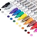 Paint Pens Paint Markers on Almost Anything Never Fade Quick Dry and Permanent, Oil-Based Waterproof Paint Marker Pen Set for Rocks Painting, Wood, Fabric, Plastic, Canvas, Glass, Mugs, DIY Craft