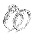 JewelryPalace 1.5ct Zircone Cubique Infini Bague Femme en Argent Sterling 925, Lot de Bague de Fiançailles Femme, Bagues Anniversaire Mariage Promise Alliance Couple Nuptiale Ensembles, Bijoux Femme