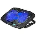 Feicuan Base di Raffreddamento PC Portatile da 10-16,3 Pollici, Supporto Raffreddatore con 4 Ventole silenziose e Schermo LCD, 2 Porte USB e Luce LED Blu Cooling Pad Gaming