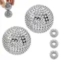 2 Stück Magnetische Massageball Igelball Und 3 Stücke Massageringe, Magnetische Akupressurkugeln, Akupunktur Massage Kugeln Yoga Ball Zum Stressabbau Massage (Silber)