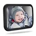 Baby Car Mirror, Car Seat Mirror for Rear Facing with Wide View, Shatterproof, Fully Assembled, Crash Tested and Certified for Safety