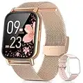 AooDen Smartwatch Donna, Orologio Fitness da 1.69", Smart Watch IP68, 24 Modalità Sportive SpO2 Cardiofrequenzimetro Contapassi Calorie Notifiche Intelligente Activity Tracker per Android iOS Oro Rosa