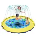 Splash Pad Sendowtek Alfombra Acuatico 170cm Aspersor de Juegos de Agua Tapate de Agua Juegos de Salpicaduras Juguete al Aire Libre Jardin Piscina Playa para Familar Niños Niñas