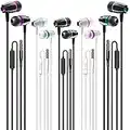 Kirababy Earbuds Wired with Microphone Pack of 5, Noise Isolating in-Ear Headphones, Powerful Heavy Bass, High Definition, Earphones Compatible with Most 3.5mm Jack