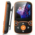 AGPTEK 32GB Clip Reproductor MP3 Bluetooth 5.3, HiFi MP3 Player Portátil Deportivo con Radio FM, Grabación de Voz, Podómetro, Soporta hasta 128 GB, Nanranja