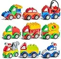 Prextex 60 Pieces Creative Blocks for Toddlers - Build Your Own Toy Cars Set Building Blocks Building Bricks