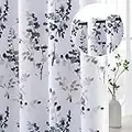 H.VERSAILTEX Blackout Curtains for Living Room Darkening Thermal Insulated Panels 84 Inch Long Light Blocking Grommet Curtains/Drapes, Bluestone and Taupe Vintage Classical Floral Printing, 2 Panels