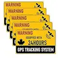 5 PCS Gps Tracker 24 Hours Tracking Sign,Alarm Anti-theft Sticker,6x3.5 In Gps Decal,Large Banner Decor For Bike Car Bumper