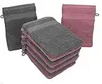 Betz Lot de 10 Gants de Toilette Taille 16x21 cm 100% Coton Premium Couleur Vieux Rose, Gris Anthracite