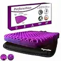 Perfecushion Gel Seat Cushion for Long Sitting Designed for Coccyx Tailbone Pain & Pressure Relief, Double Thick Honeycomb with Non-Slip Breathable Cover for Car, Office & Wheelchair