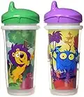 Playtex Sipsters Stage 3 Spill-Proof, Leak-Proof, Break-Proof Insulated Spout Sippy Cups - 9 Ounce - 2 Pack (Color and Design May Vary)