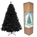 SHATCHI Árbol Artificial Imperial Negro de 4 pies, 230 Puntas, árbol Artificial con Soporte de Metal