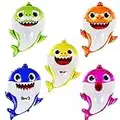 Shark Helium Balloons 24 inch, 5 Pcs Shark Family Balloons for Sea World Shark Baby Themed Birthday Decorations Baby Shower Party Supplies