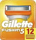 Gillette Fusion5 Razor Blades Men, Pack of 12 Razor Blade Refills with Precision Trimmer, 5 Anti-Friction Blades, Suitable for Mailbox