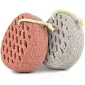 BAIMEI Bath Sponge, Body Loofah Scrubber, Exfoliating Bath Sponge, Shower Use Sponge for Men, Women (Pink Grey)