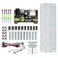 Rk Education Deluxe Electronic Kit with MB102 Breadboard, Cables, Resistors, Capacitors, LEDs, Transistors, Switches - compatible with Arduino UNO R3, PICAXE, Raspberry Pi