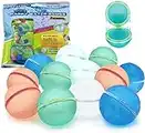 12 Pieces Reusable Water Balloons - Quick Fill,Self Sealing - Multicolor Refillable Water Bomb Splash Balls for Summer Water Fight Game Yard Party (Random Color)