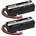 HRB 3S Lipo Battery with Deans Plug 6000mAh 11.1V Lipo Battery 50C RC Lipo Battery Hardcase Compatible with RC Helicopter Airplane Car Boat Truck (2packs)