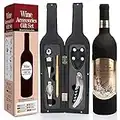 Yobansa Ensemble d'accessoires pour Le vin en Forme de Bouteille de vin,Ensemble d'ouvre vin Comprend Tire-Bouchon à vin,Bouchon à vin,verseur pour Le vin (Bottle 04)