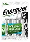 Energizer Batterien AA, wiederaufladbar, 4 Stück, Recharge Extreme