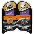 SHEBA PERFECT PORTIONS Paté Adult Wet Cat Food Trays (24 Count, 48 Servings), Savory Chicken Entrée, Easy Peel Twin-Pack Trays