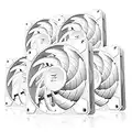 EZDIY-FAB Cube Fan Pro 120mm PC Case Fan,High Performance Cooling Fan,Very Quiet Motor, Computer Cooling Fans, 1200 RPM,3 Pin Connector-5 Pack-White