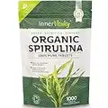 Organic Spirulina Tablets 1000 Easy to Swallow Small Tablets - 100% Pure Certified Organic Tablets Rich in Essential Vitamins & Minerals by Inner Vitality