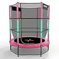 KINETIC SPORTS Kinder Trampolin 140 cm - Fun Jumper mit Gummiseil Federung, Sicherheitsnetz, Rahmenpolster, Bodennetz - Indoor Kindertrampolin Spielzeug