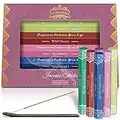 LA BELLEFÉE Bâtons d'Encens 120 Incense Sticks, 6 Parfums - Bois de Santal, Patchouli, Violette Africaine, Fraise, Jasmin, Cerise Sauvage Parfait pour Yoga, Aromathérapie, Relaxation, Méditation