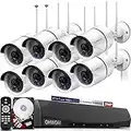 《36 Infrared LED 100ft Super Night Vision》 Dual Antennas Wireless Security Camera System Outdoor CCTV Cameras DVR Security System Wireless Home Wi-Fi Video Surveillance NVR Kits