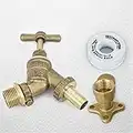 FixTheBog Garden Brass Tap Kit Double Check Valvewith Hose Wall Plug Adaptor and Elbow