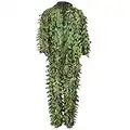 RANNYY 3D Leaf Suit,Ghillie Suit,Green Wild Camouflage Ghillie Suit 3D Leaf Jacken und Hosen Set Kleidung für die Jagd