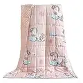 Buzio Coperta ponderata da 2,3 kg per bambini, ultra accogliente, con motivo a cartoni animati, coperta pesante, ideale per calmare e dormire, 90 x 120 cm, unicorno rosa