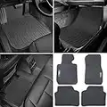 Floor Mat for BMW 3/4 Series F30 F31 F32 F33 F36 320i 328i 335i 2012-2018 & 2015+ F80 M3 Heavy Duty Rubber Front+Rear Car Liner Carpet All Weather Custom Fit Waterproof Odorless (Black 4PCS)