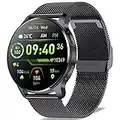 Smartwatch,1.69" Reloj Inteligente Hombre Mujer con Temperatura,Impermeable IP68 Fitness Reloj 24 Modos Deporte con Pulsómetro Monitor de Sueño Calorías Podómetro para Android iOS Rosado (Negro)