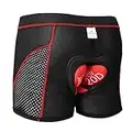 GIEADUN Pantalones Cortos de Ciclismo para Hombre/Ropa Interior Ciclismo De Hombre Calzoncillos Ciclismo Almohadilla De Gel/para Bici Ciclista Bicicleta MTB (Rojo, Xlarge)