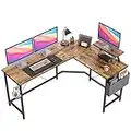 Cubiker Modern L-Shaped Computer Office Desk, Corner Gaming Desk with Monitor Stand, Home Office Study Writing Table Workstation for Small Spaces