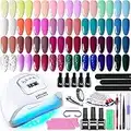 JODSONE Gel Nail Polish Kit with UV Light 32 Colors Gel Polish Set Soak Off Base Coat Top Coat Gel Nail Kit Nail Art Salon or Home DIY Manicure Tools Gifts for Women