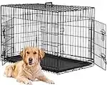 BestPet 24,30,36,42,48 Inch Dog Crates for Large Dogs Folding Mental Wire Crates Dog Kennels Outdoor and Indoor Pet Dog Cage Crate with Double-Door,Divider Panel, Removable Tray and Handle (24")