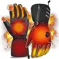 Guantes Calefactables Eléctricos con 3 Niveles de Calefacción Guantes Térmicos Invierno con Batería Recargables para Hombres y Mujeres Guantes de Nieve para Deportes, Moto y Senderismo