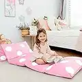 Butterfly Craze Floor Pillow Bed Lounger Cover, Cozy & Stylish Seating Solution for Kids & Adults, Recliner Floor Cushion for Ultimate Comfort, Toddler Nap Mat, Cover Only, Light Pink Polka Dot, King