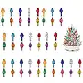 ZXCFTG 50 Pcs Ceramic Christmas Tree Replacement Lights, Assorted Colors Plastic Replacement Tree Bulbs Twist Light Ornaments for Ceramic Xmas Trees