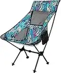 G4Free Chaise de Camping Pliable Léger avec Appui-tête Pochette Latérale Sac de Transport pour Camping Pique-Nique Plage Fête