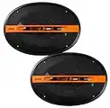 EDGE Car Audio 6X9 Parcel shelf speakers EDST219-E6 Black and Orange, 3 way