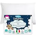 4BABIES - Oreiller 60x40 puor Enfant à partir de 1 an, Coussin pour Lit Enfant ou Bébé Respirant avec revêtement en Coton 100% Italien, Coussin Hypoallergénique Anti-acarien