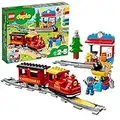 LEGO 10874 DUPLO Town Steam Train, Toys for Toddlers, Boys and Girls Age 2-5 Years Old with Light & Sound, Push & Go Battery Powered Set with RC Function, Kids' Gift Idea