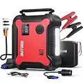 BuTure Avviatore Emergenza Batteria Auto 4 IN 1 con Compressore Portatile 3500A 27000mAh Booster (Tutti i Motori a Benzina o Diesel 8L) con Display LCD, Torcia LED