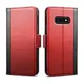 Rssviss Estuche para Samsung Galaxy S10e, Cáscara de Piel PU para Samsung Galaxy S10e Protección [4 Ranuras para Tarjetas y Moneda] con [Cierre magnético] Samsung Galaxy S10e Flip Case, 5.8" Rojo